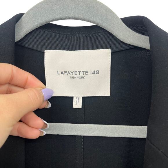 LAFAYETTE 148 NEW YORK Blazer Jacket Black Two Button Pockets Lightweight 18 - Picture 6 of 11